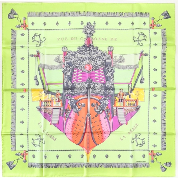 NWOT Hermes Scarf "Vue du Carrosse de la Galère -La Réale" 2 - Picture 1 of 8